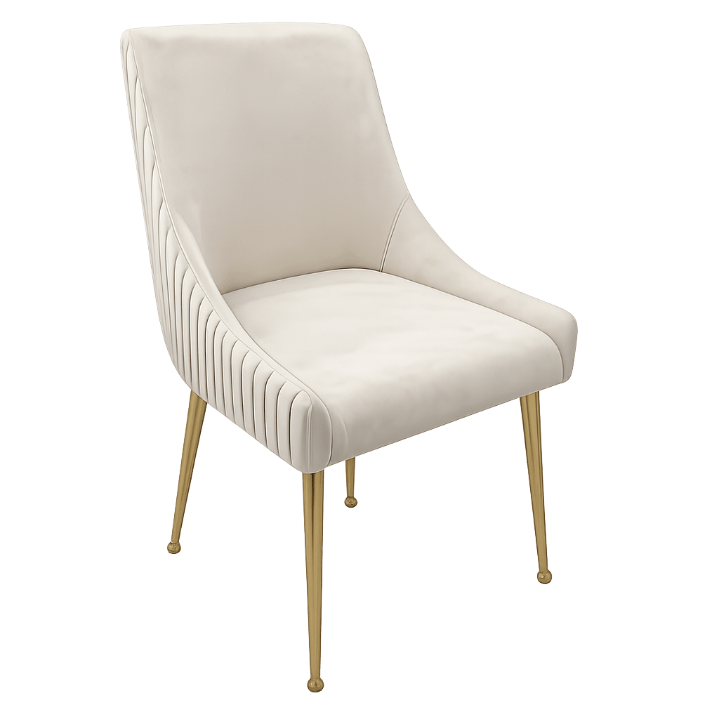 Beige Gold Handle Line Back Chair Rental UAE