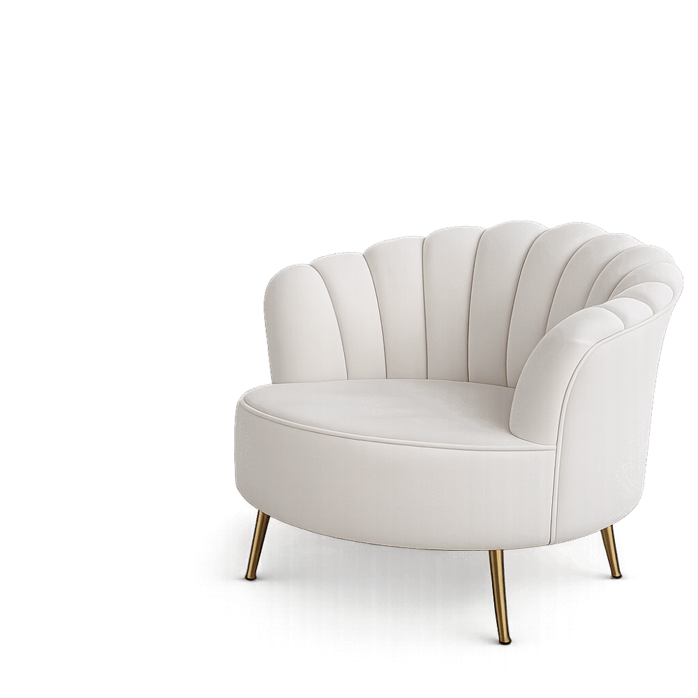 Beige Ivory Single Seater Sofa Rental UAE
