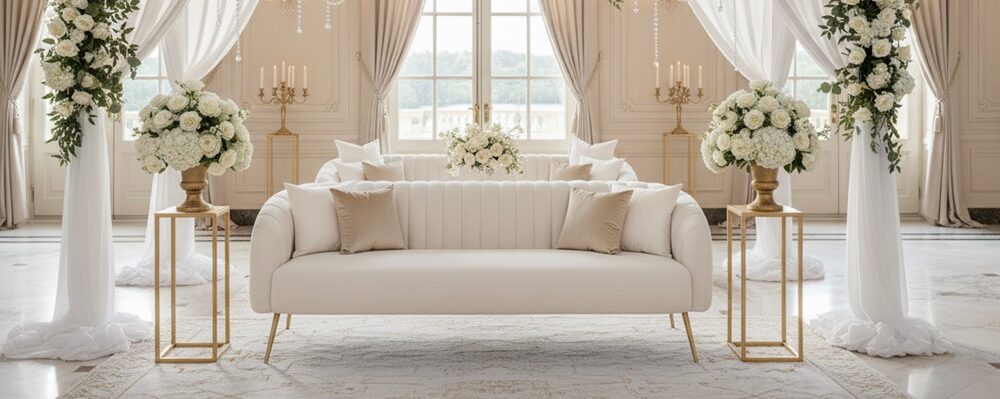 Beige Melrose 3 Seater Sofa Rental Dubai