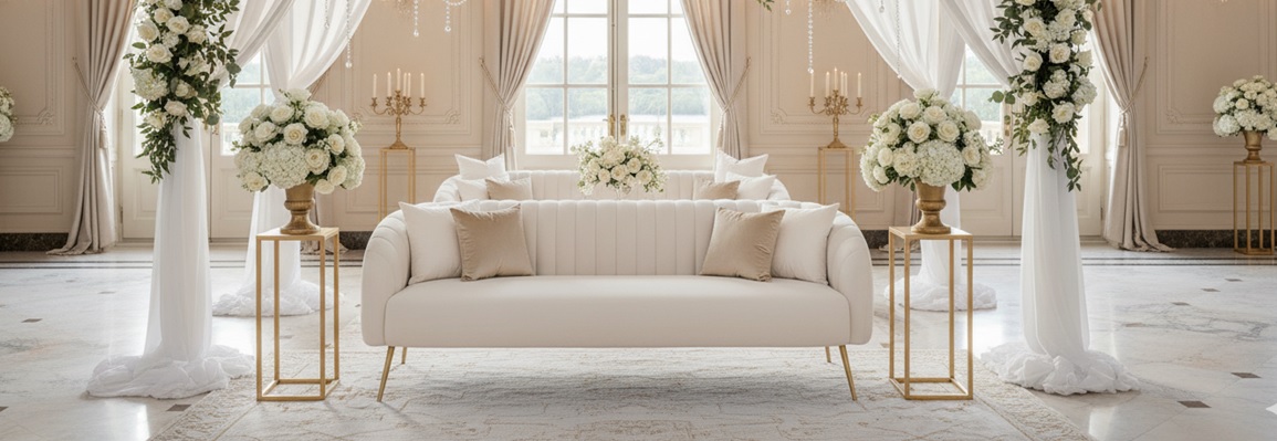 Beige Melrose 3 Seater Sofa Rental Dubai