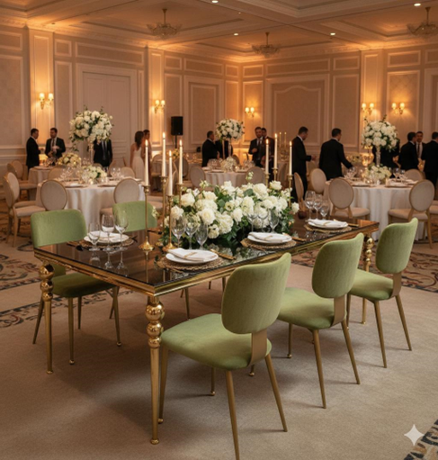 Beige Open Back Dining Chair Rental UAE