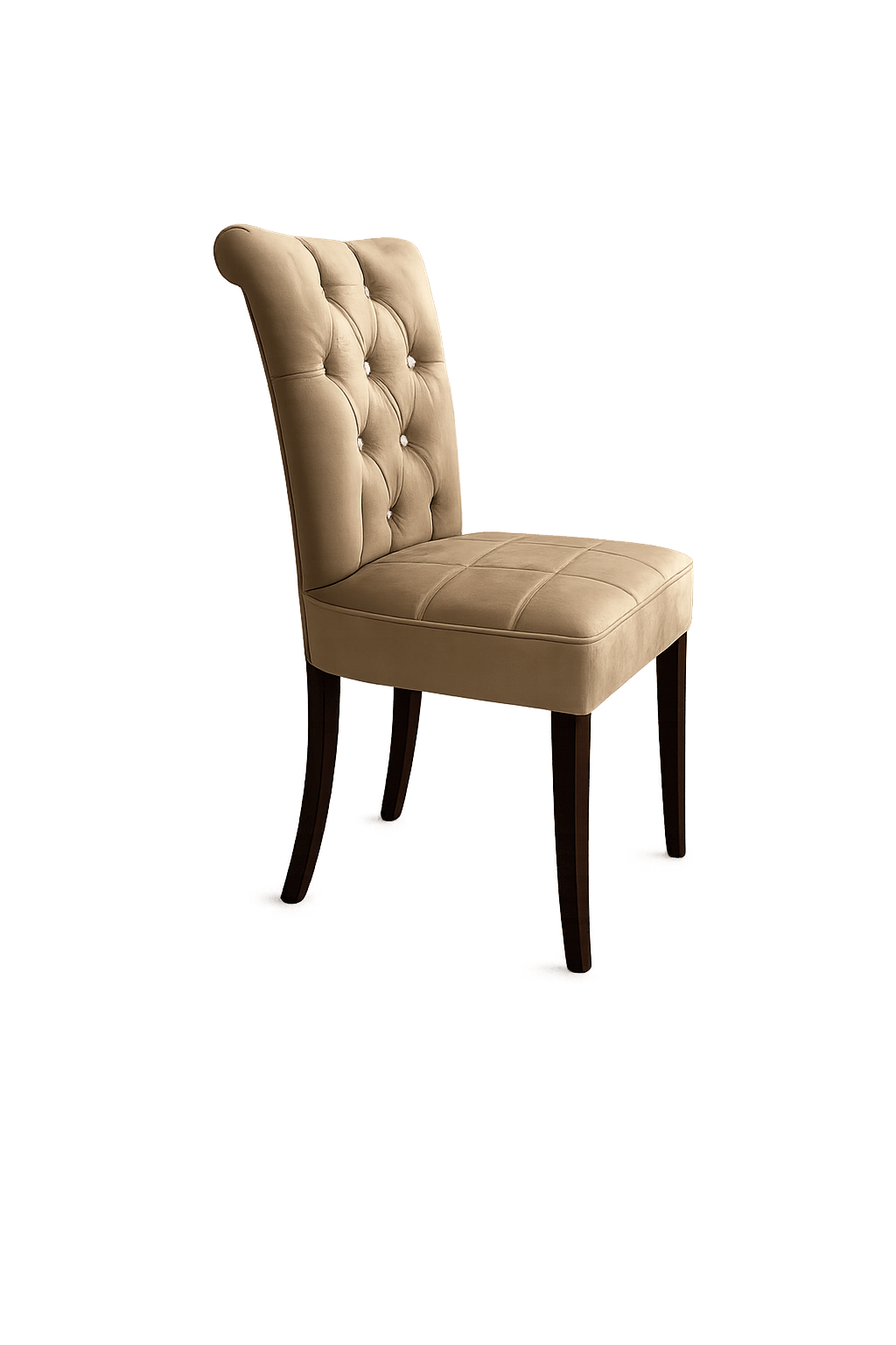 Brown Dining Chair with Wooden Legs Rental UAE