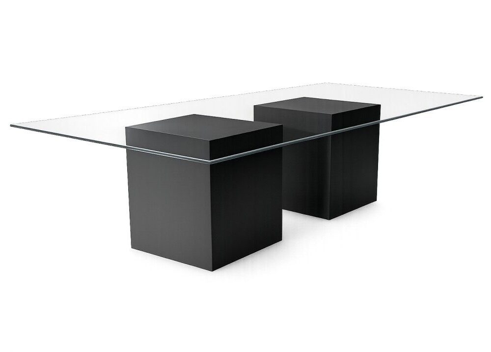 BLACK RECTANGLE TABLE TOP CLEAR GLASS
