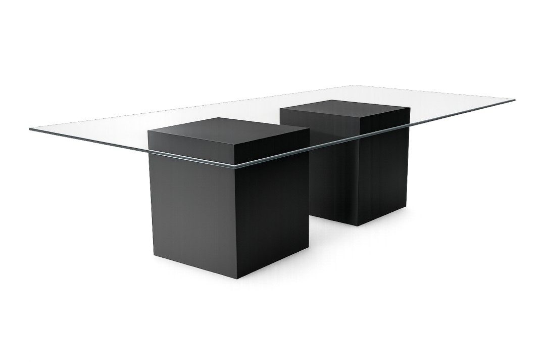 BLACK RECTANGLE TABLE TOP CLEAR GLASS