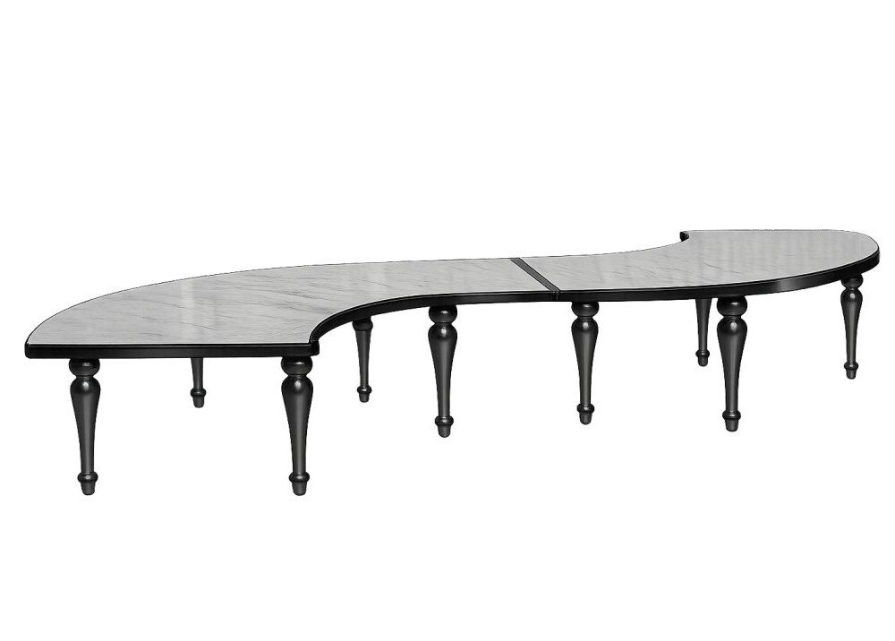 S-Shape White Table Rental UAE