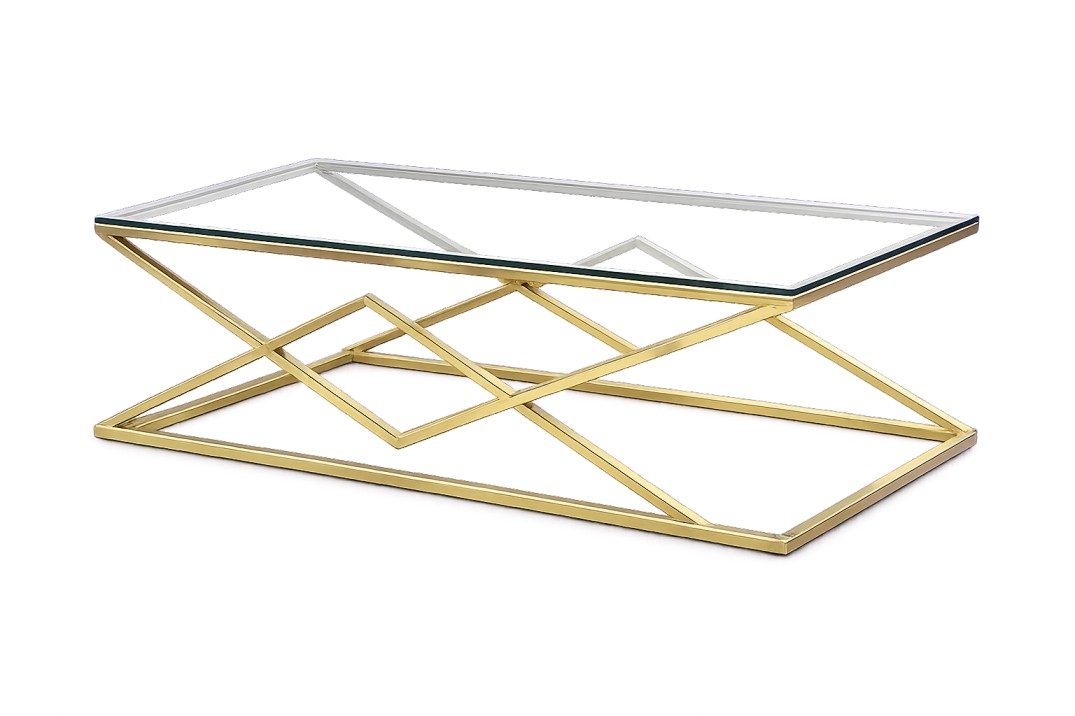 Golden Rectangle Top Mirror Table Rental UAE