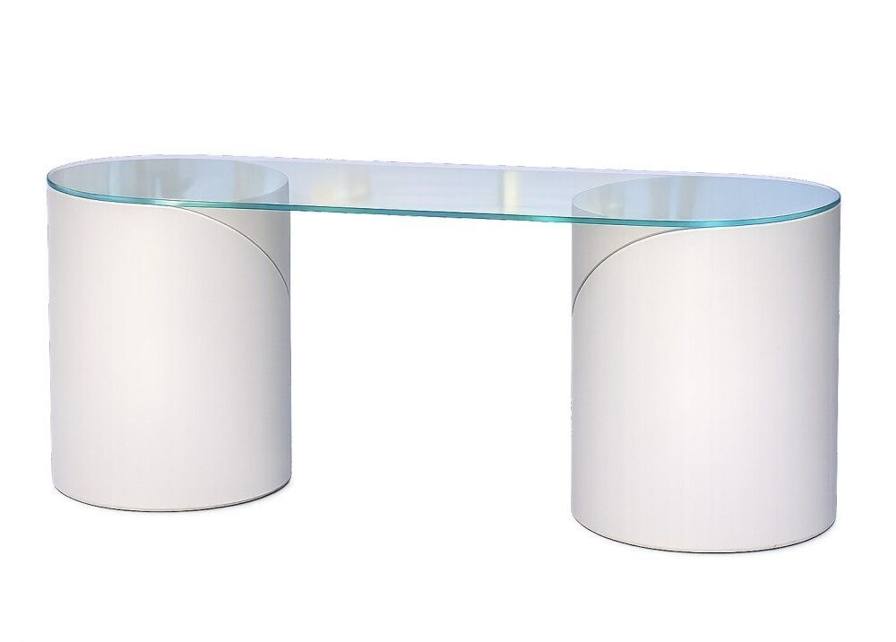 Curve Top Glass Base Table Rental UAE