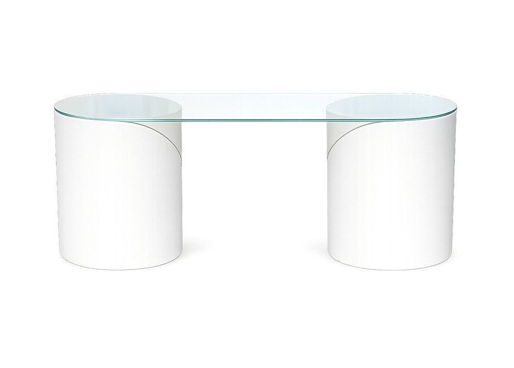 Leather Base With Top Glass Table Rental UAE