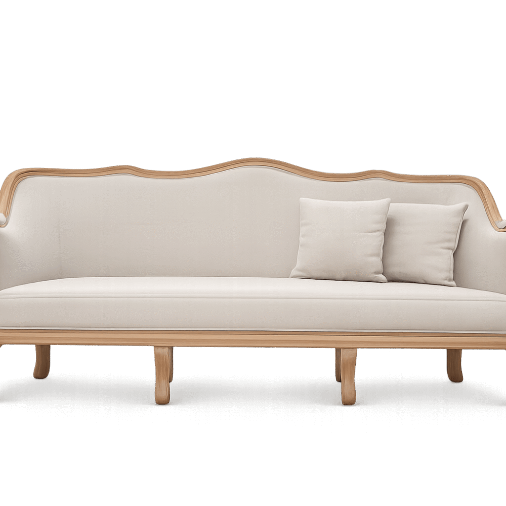 Classic Wooden 3 Seater Sofa Rental UAE