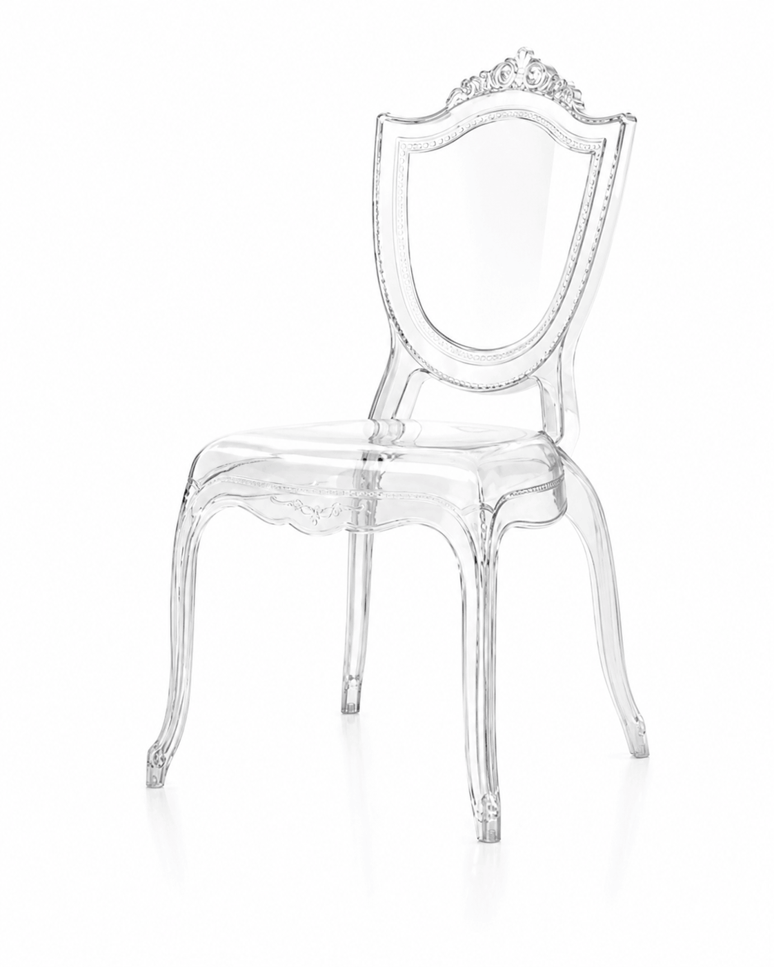 Crown Backrest Clear Acrylic Dining Chair Rental UAE