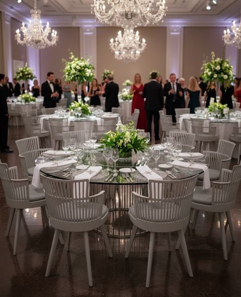 Grey Lines Dining Chair Rental Dubai