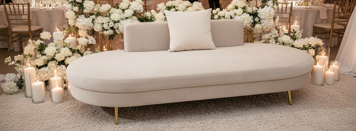 Slanted Bridal Sofa Rental in Dubai