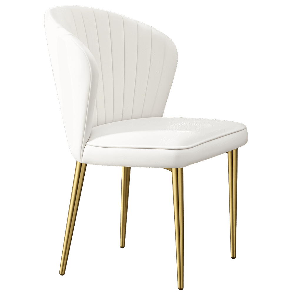 White Curve Back Line Dining Chair Rental in Dubai