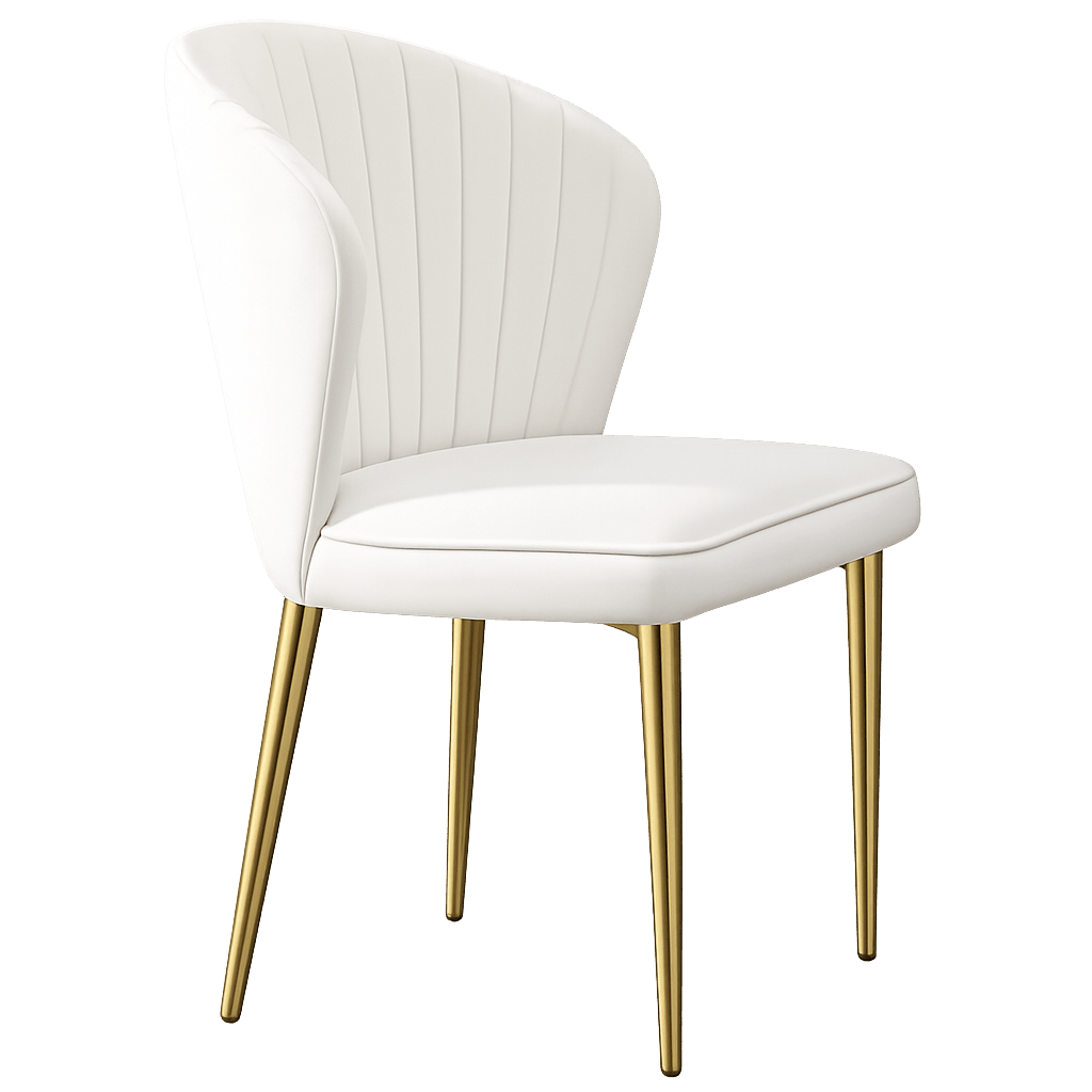 White Curve Back Line Dining Chair Rental in Dubai