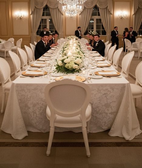 Wooden White Dior Chair with Crown Rental UAE
