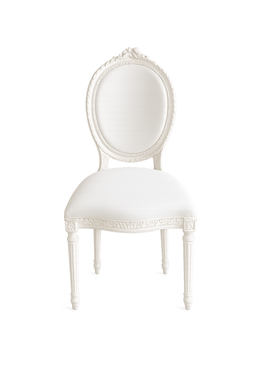 Wooden White Dior Chair with Crown Rental UAE
