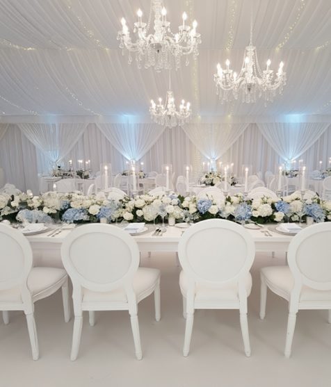 Wooden White Fabric Dior Dining Chair Rental UAE